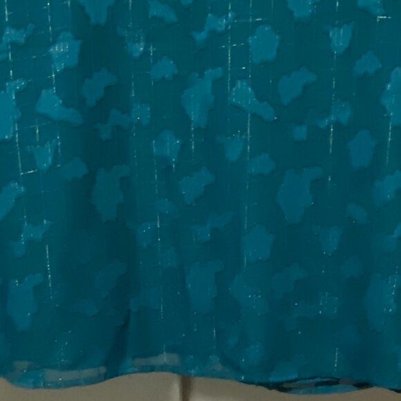 Fred & David, long sleeve, dark turquoise sparkling blouse, size L - Picture 6 of 9